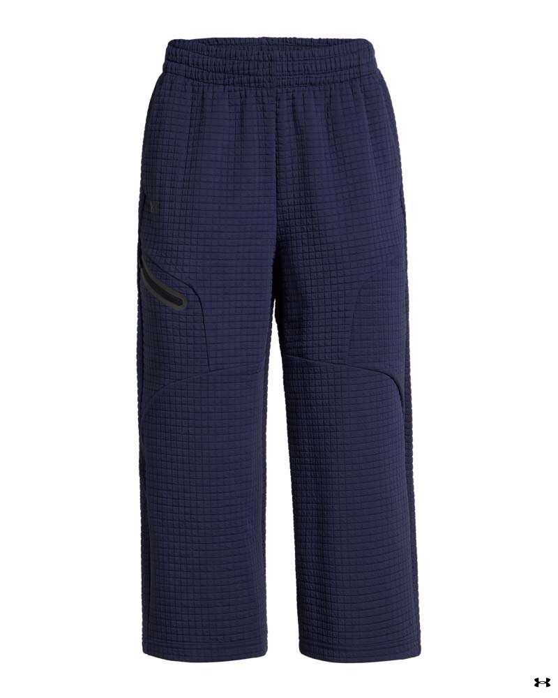 Women's UA Unstoppable Fleece Grid Wide Leg Crop Pants Jog 